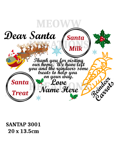 Christmas Eve Plate Decoupage Rice Paper - SANTAP 3001