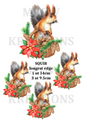 Squirrel & Poinsettia Christmas Decoupage Rice Paper - SQUIR 14001