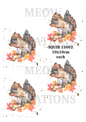 Watercolour Autumn Squirrels Decoupage Rice Paper - SQUIR 15002
