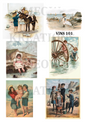 Vintage Children & Donkey Seaside Decoupage Rice Paper - VINS 203