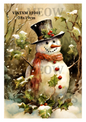 Vintage Snowman Christmas Decoupage Rice Paper - VINTXM 12001