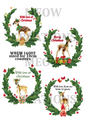 Fawn with Christmas Wreath Decoupage Rice Paper - WREM 16002