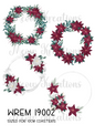 Poinsettia Christmas Foliage Wreath Decoupage Rice Paper - WREM 19002