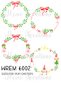 Christmas Ribbon, Elf & Foliage Wreath Decoupage Rice Paper - WREM 6002