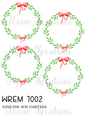 Christmas Ribbon & Foliage Wreath Decoupage Rice Paper - WREM 7002