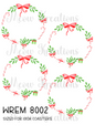Christmas Ribbon & Foliage Wreath Decoupage Rice Paper - WREM 8002