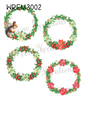 Christmas Poinsettia & Foliage Wreath Decoupage Rice Paper - WREM 3002