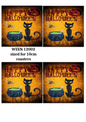 Halloween Black Cat & Cauldron Decoupage Rice Paper - WEEN 12002