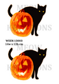 Halloween Black Cat & Pumpkin Decoupage Rice Paper - WEEN 13003