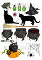 Halloween Witchy Black Cats & Cauldrons Decoupage Rice Paper - WEEN 4001
