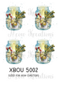 Christmas Candle Decoupage Rice Paper - XBOU 5002