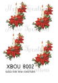 Poinsettia Christmas Decoupage Rice Paper - XBOU 8002