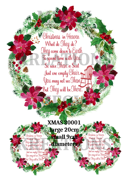 Christmas Memorial Decoupage Rice Paper - XMAS 30001