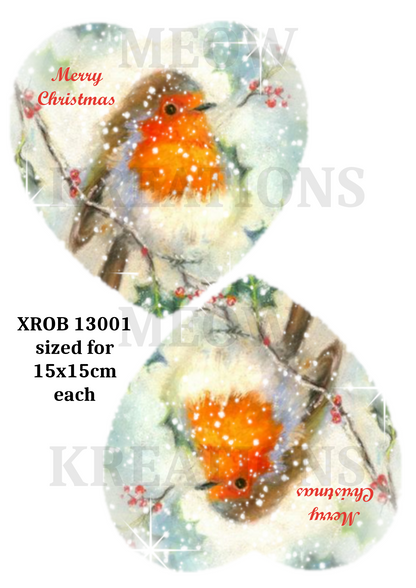 Robin Bird Decoupage Rice Paper - XROB 13001
