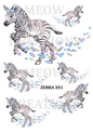 Running Zebra Floral Safari Decoupage Rice Paper - ZEBRA 201