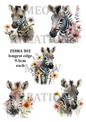 Zebra Floral Safari Decoupage Rice Paper - ZEBRA 302