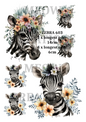 Zebra Floral Crown Safari Decoupage Rice Paper - ZEBRA 603
