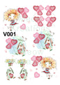 Valentine Girl Dog & Heart Balloons Decoupage Rice Paper - V001