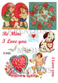 Vintage Valentine Illustrations Decoupage Rice Paper - V045
