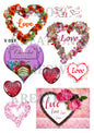 Valentine Love Hearts Floral Decoupage Rice Paper - V057